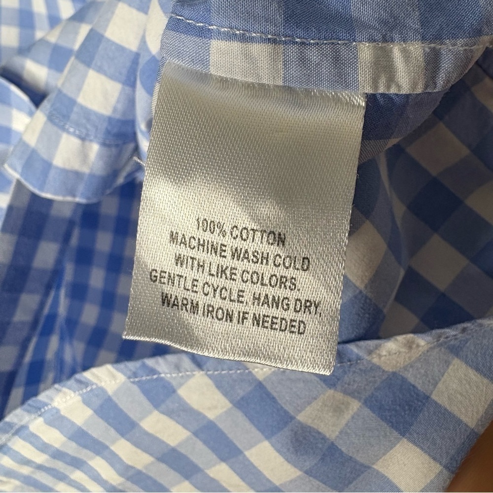 UNTUCKit Aria Light Blue & White Gingham Button-Up Women Top Career Work Size 4 - Picture 9 of 11